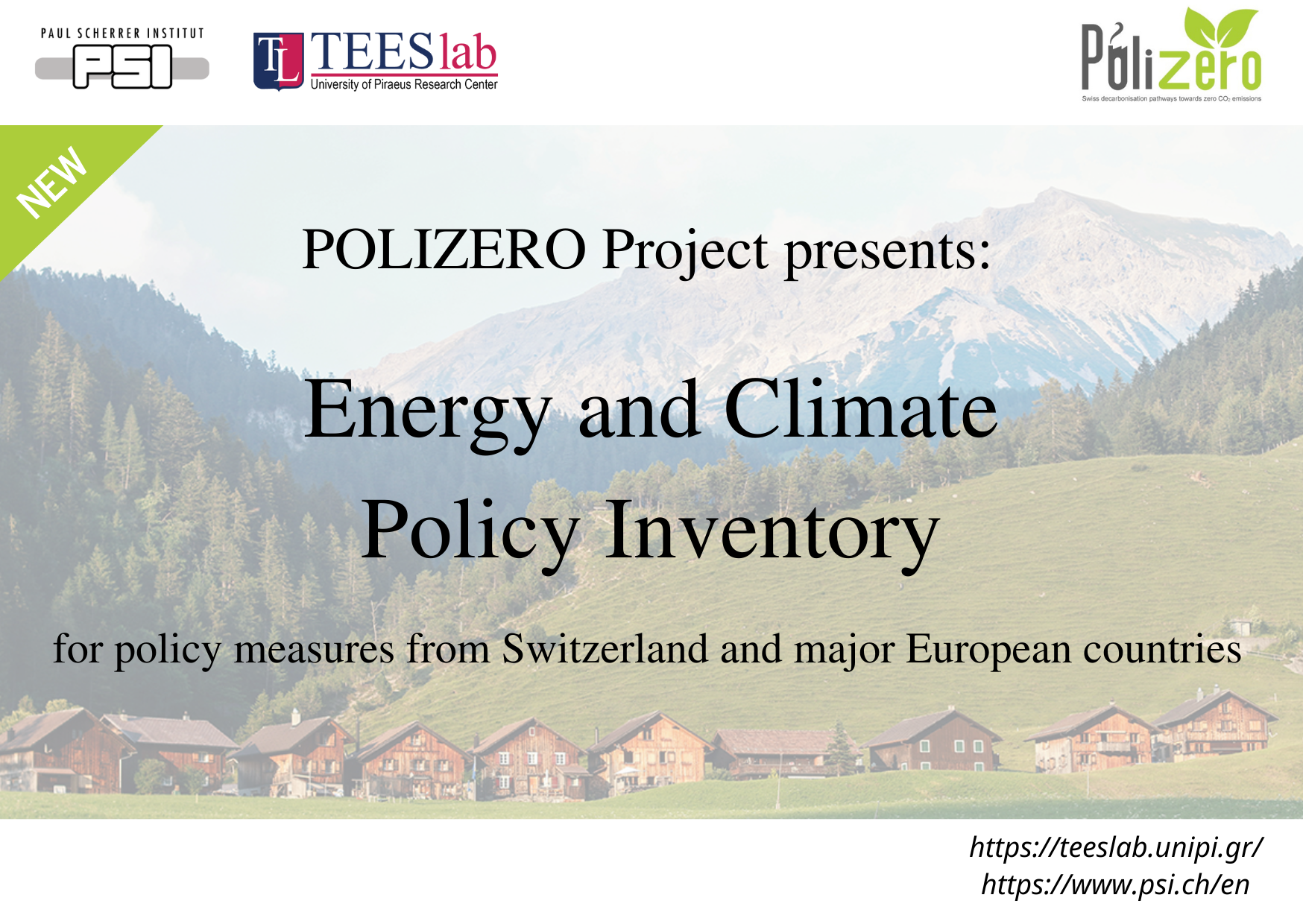 POLIZERO Energy and Climate Policy Inventory: Insights from Switzerland and major European Countries