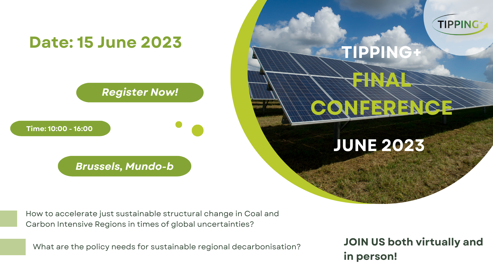 Get ready for the TIPPING+ Final Conference!