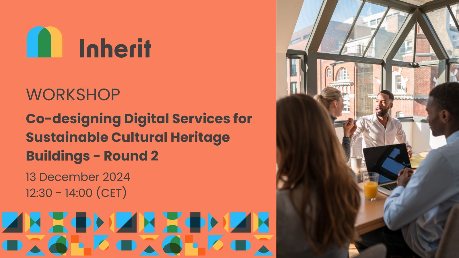 Join the INHERIT workshop: “Co-designing Digital Services for Sustainable Cultural Heritage Buildings – Round 2”