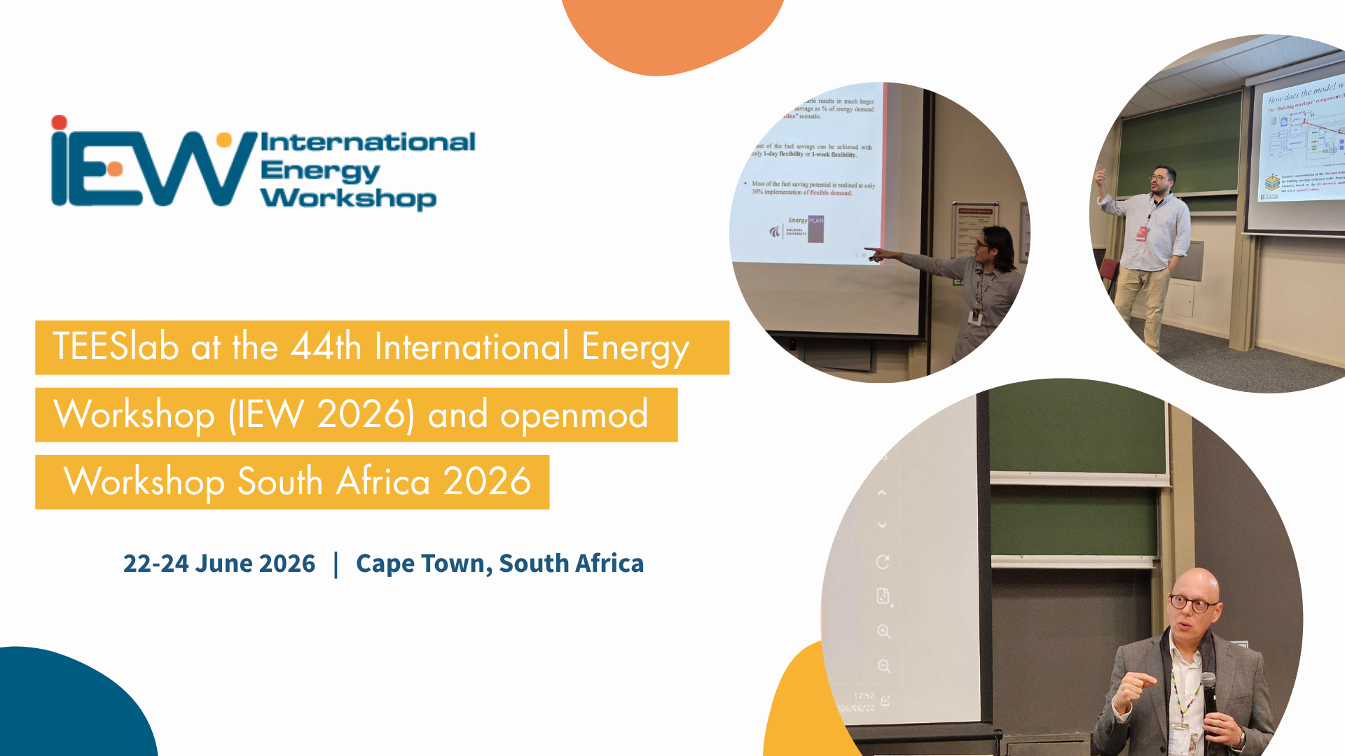TEESlab at the 44th International Energy Workshop (IEW 2026) and openmod Workshop South Africa 2026