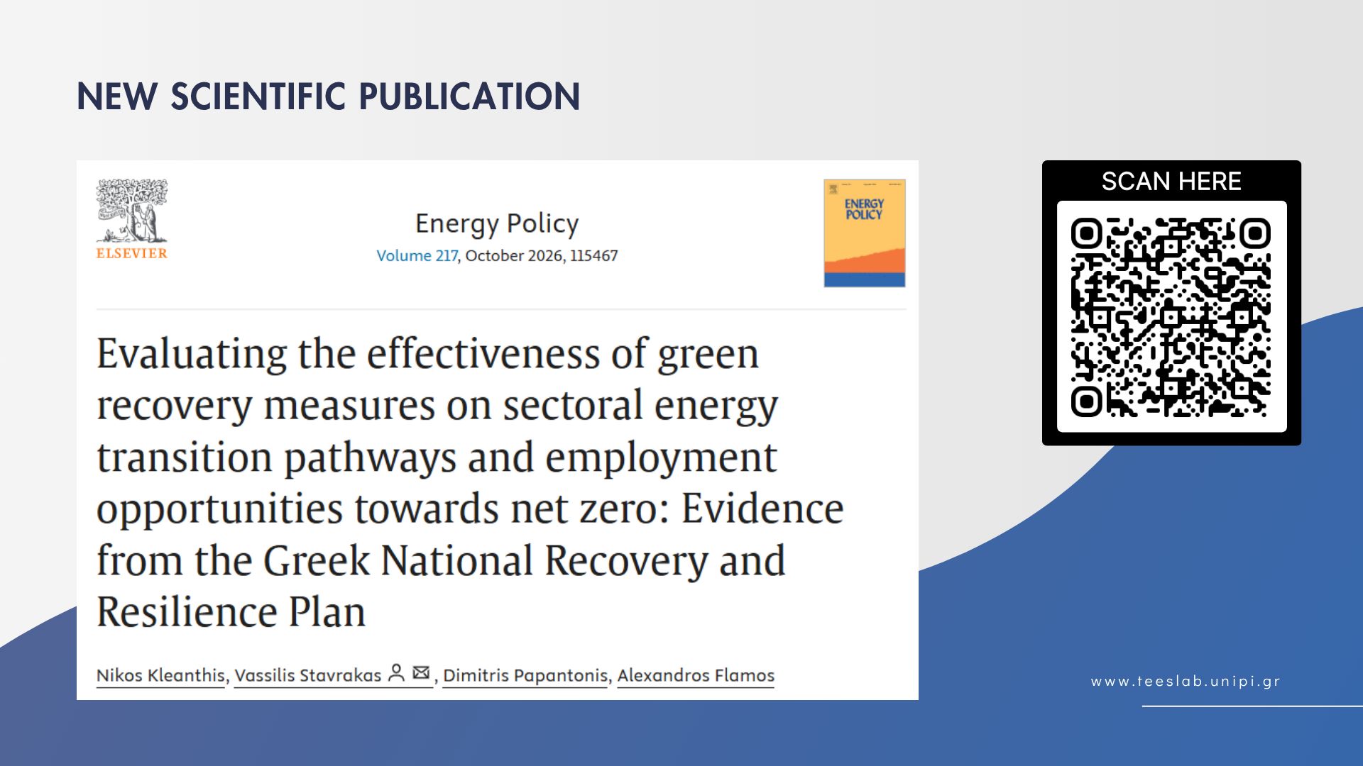 New paper: Evaluating the effectiveness of green recovery measures towards net zero